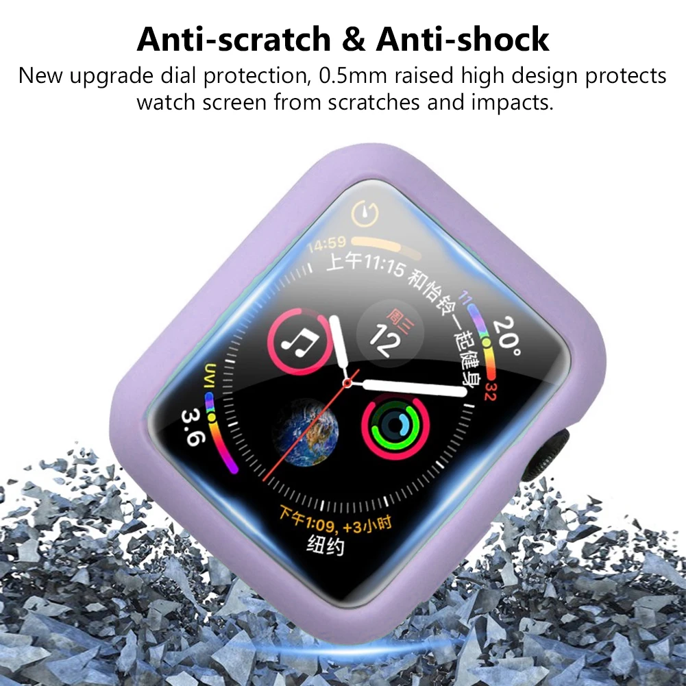 Мягкий силиконовый чехол из ТПУ для iWatch Series 3 2 1 38 мм 42 зеркальный бампер Apple Watch 4 5 6