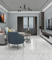 Gray All-Ceramic Floor Tile Jazz White Whole Body Large Marble Slab Tile Floor Tile 600x1200 Living Room Background Wall TZ