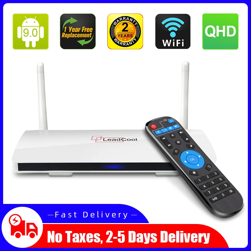 Leadcool QHD Android 9 0 TV Box 2G 16G S905W Четырехъядерный 4K H.265 медиаплеер 1G 8G Smart Set Top