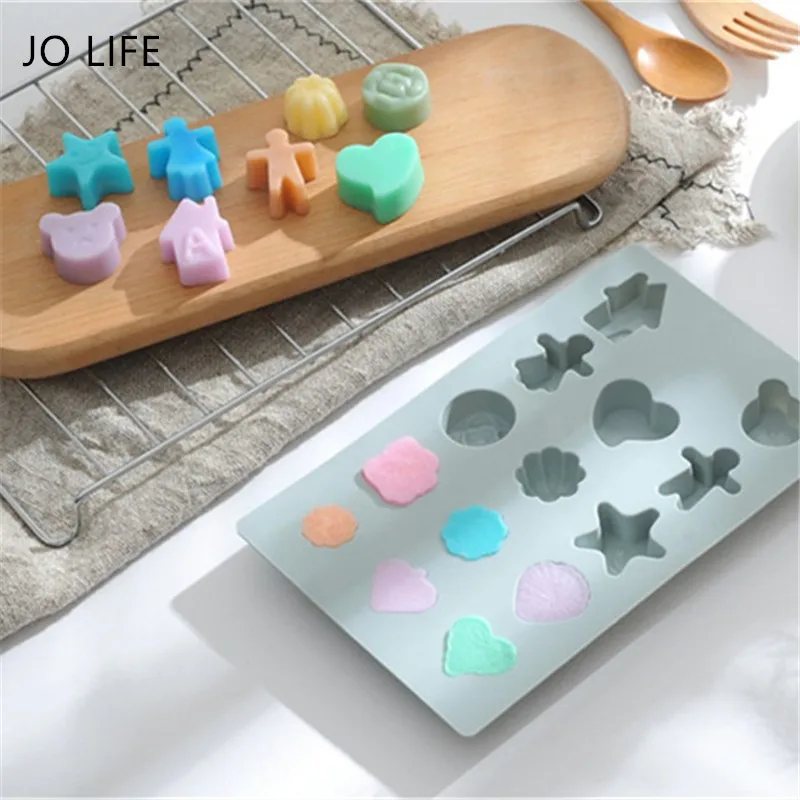 

JO LIFE Cartoon Lovers Silicone Bakeware Chocolate Mold Gummy Candy Flower Bear Heart Star Cake Decoration Tool