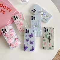 luxury fashion flower transparent phone case for iphone 12 pro max 11 13 x xs xr 7 8 plus se 2020 cute soft tpu cover
