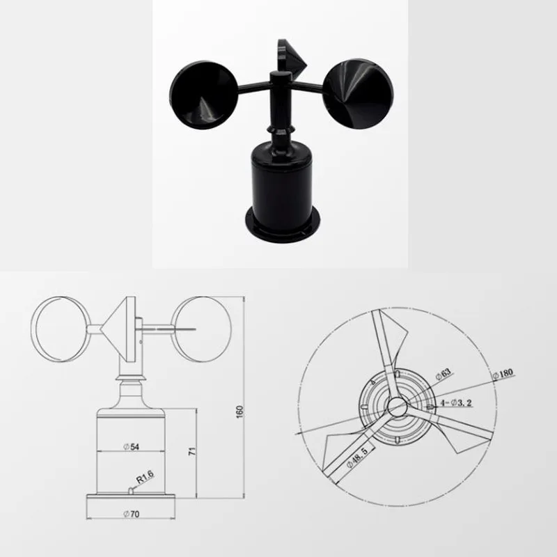 Датчик направления ветра для метеорологии лаборатории сельского хозяйства