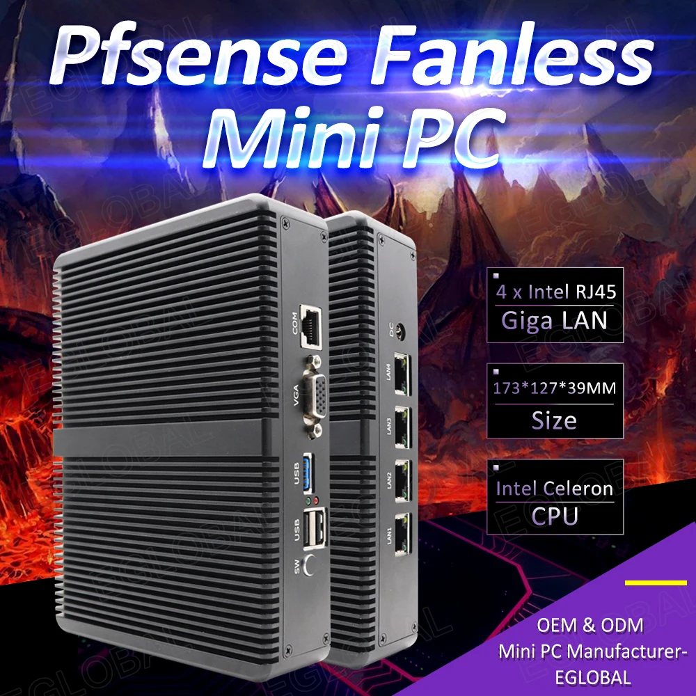 Мини ПК Eglobal четырехъядерный процессор Intel Celeron J1900 4 гигабитный Ethernet LAN мини