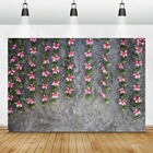 Laeacco цементная стена цветы, цветения кисточкой фон для фотосъемки с изображением детские, для малышей портретный фон для фотосъемки на день рождения фото студия