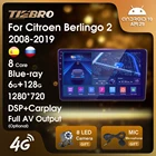 Автомобильный радиоприемник TIEBRO Blu-Ray 1280*720P IPS для Citroen Berlingo 2 B9 2008-2019 2DIN Android 10 Автомобильный приемник радио GPS навигация