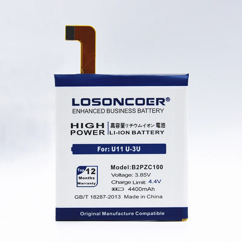 LOSONCOER 4400 мАч B2PZC100 батарея для htc U-3U U11 Замена литий-ионного аккумулятора телефона бесплатные инструменты+ наклейка