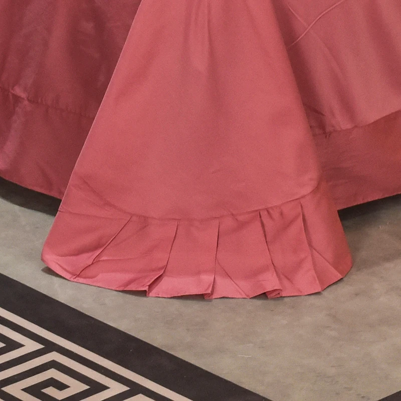 Розовый принт серии 600TC Египетский хлопок Мягкий пододеяльник простыня набор