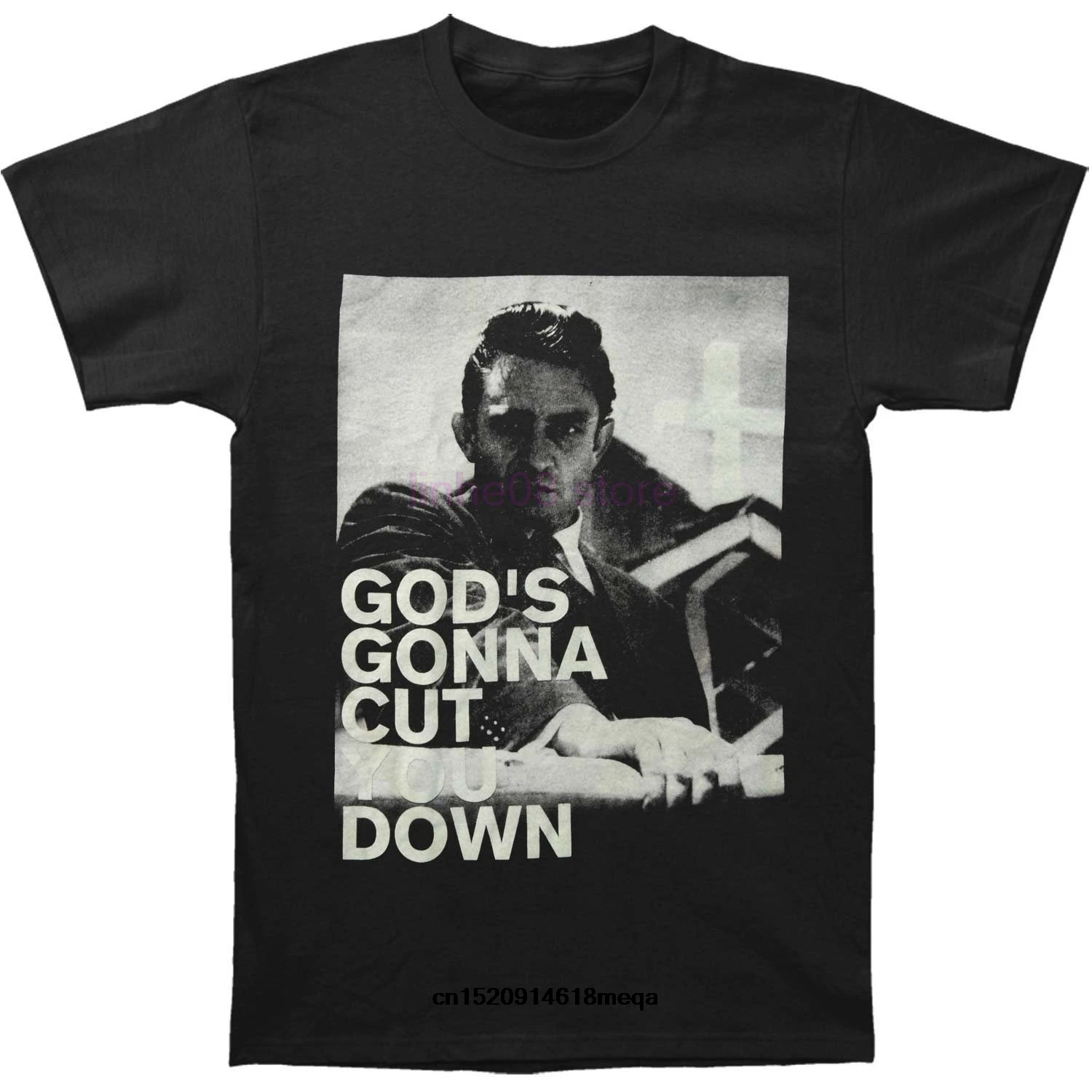 Gildan/Забавные футболки с надписью Jonny Cash Мужская черная футболка God's Gong | одежда