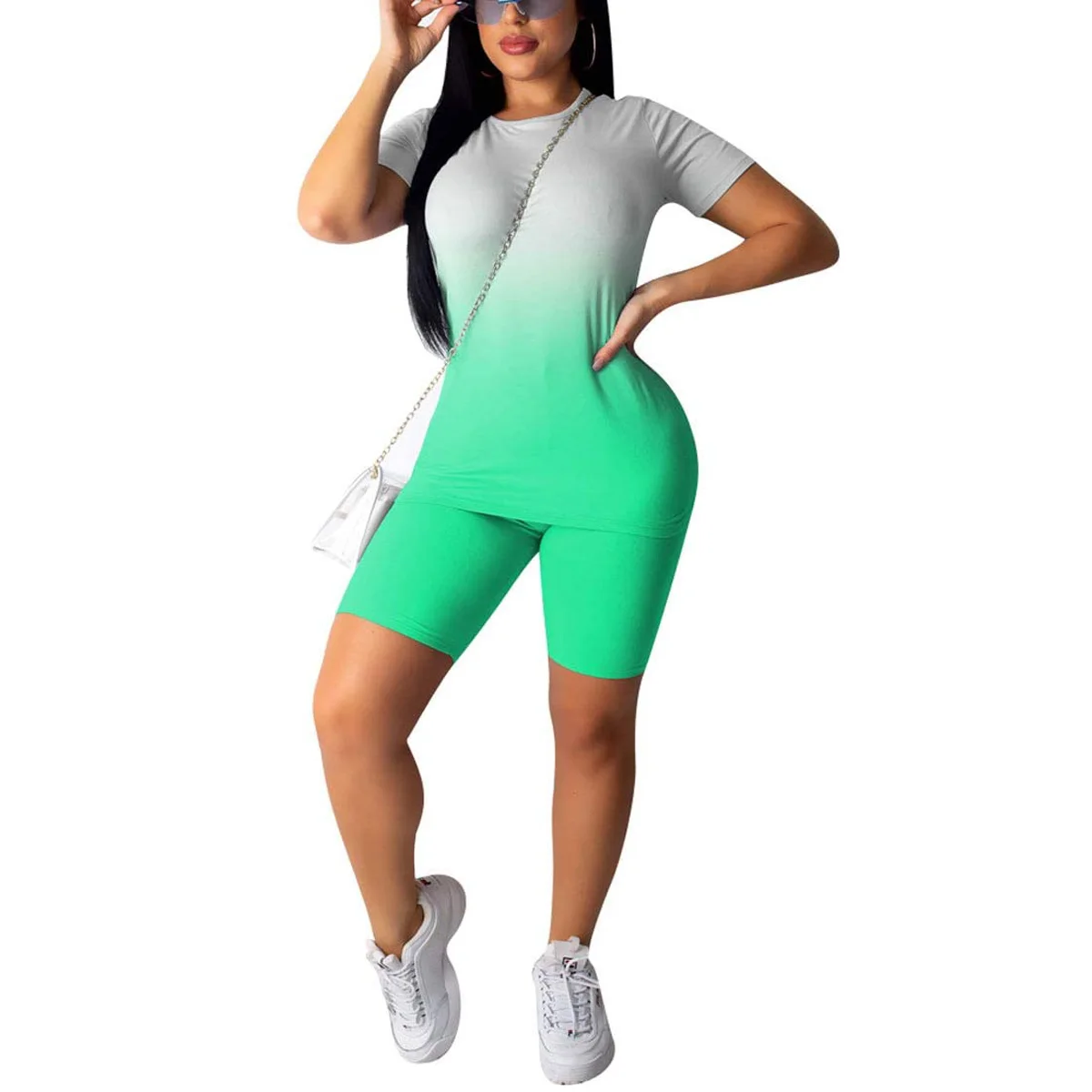 Новый женский флуоресцентный спортивный костюм топ и штаны одежда для йоги