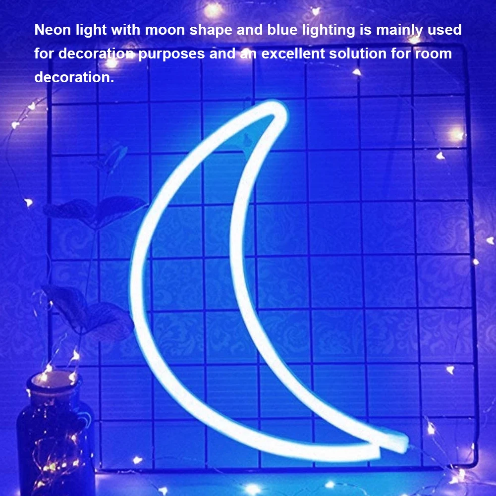 

LED Moon Neon Sign Blue Light Neon Light Lamp Sign Beer Bar Real Glass Decoration Birthday Party Wedding Windows Tube Artwork