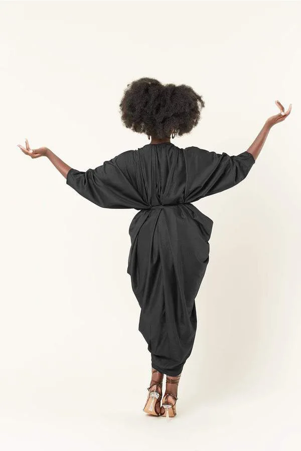 

The New Home Service Solid Color Loose Comfortable Breathable Sexy V-neck Cardigan Home Service Nine-sleeve Robe Night Gown