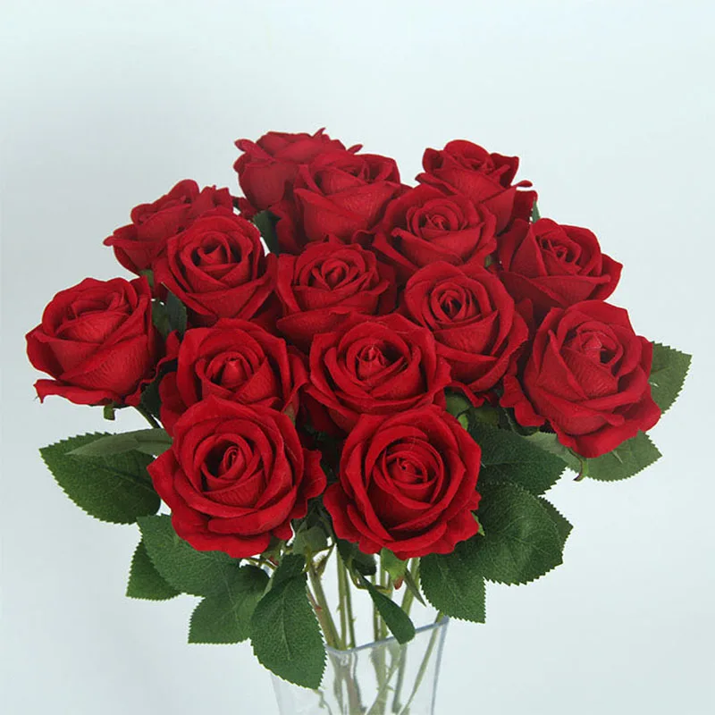 Высокая имитация фланели одна маленькая Жемчужная роза домашний свадебный