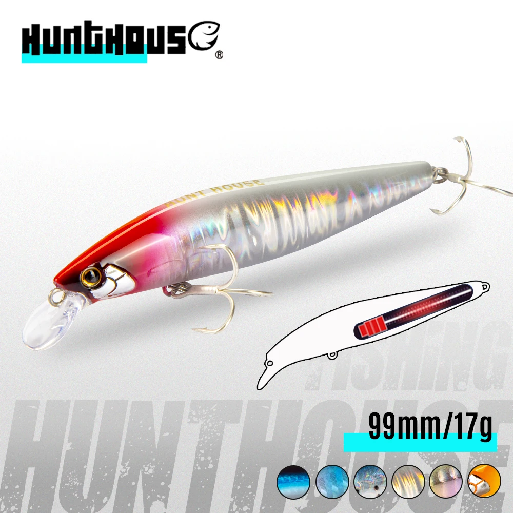 

Hunthouse Silent Assassin 99mm 15g Tungsten Weight Slider System Minnow Fishing Lure Sinking Exclusive Sardines Cand