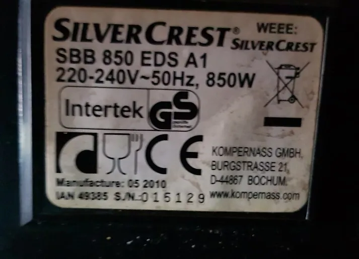 Полиуретановый (не резиновый) приводной ремень для хлебопечки Silvercrest SBB 850 EDS A1 2