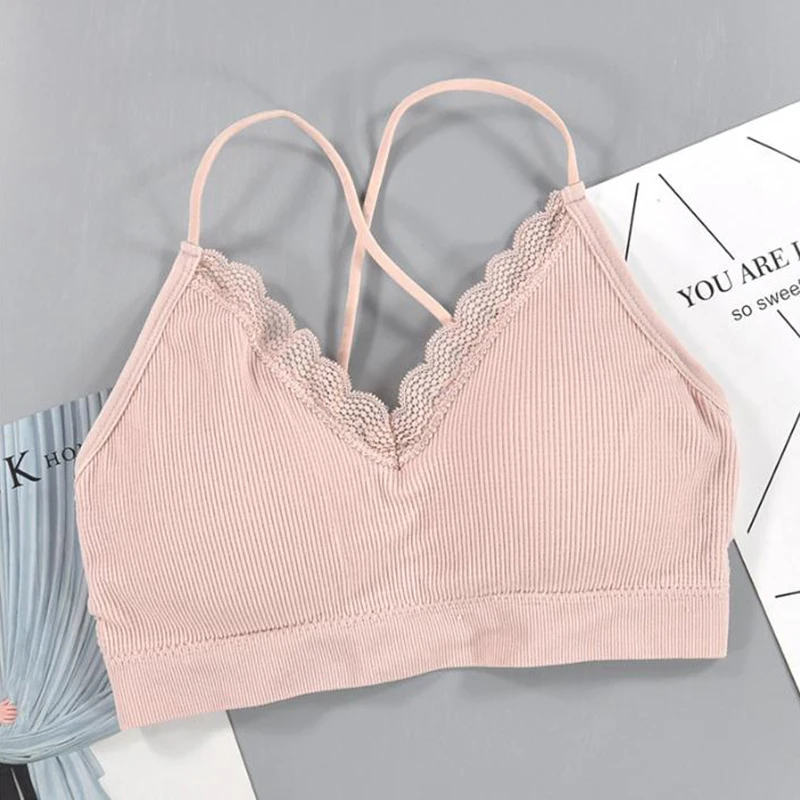

Women Lace Cross Strap Sports Bra Top Yoga Gym Crop Top Brassiere Femme Fitness Top Sport Breathable Bra Push Up Sport Bra