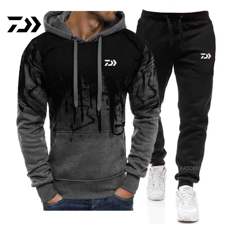 

Men Sport Sets 2021 Autumn DAIWA Fishing Clothing Set Men Fishing Hoodies+Pants 2PC Sets Men's Sportswear Sport Suit Clothing