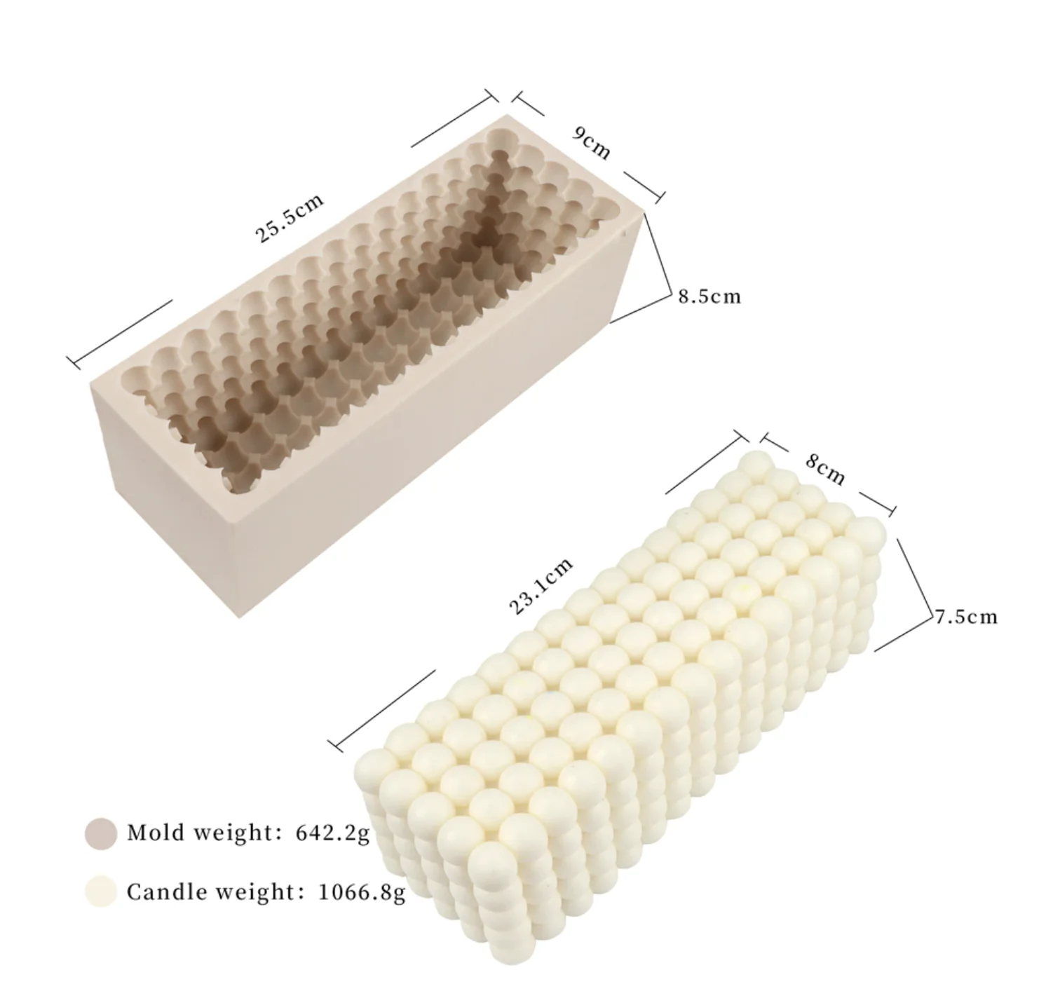 

LOVE'N LV817C DIY rectangular 15 ball enlarged Cube Magic Cube European aromatherapy gypsum candle sugar turning mold