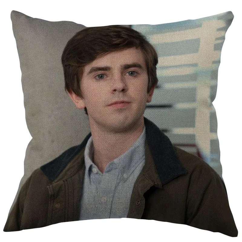 Фото Наволочка Freddie Highmore для подушки, для офиса, дома, из хлопка и льна, на молнии, наволочка, аксессуары для дома, Настраиваемые односторонние №3