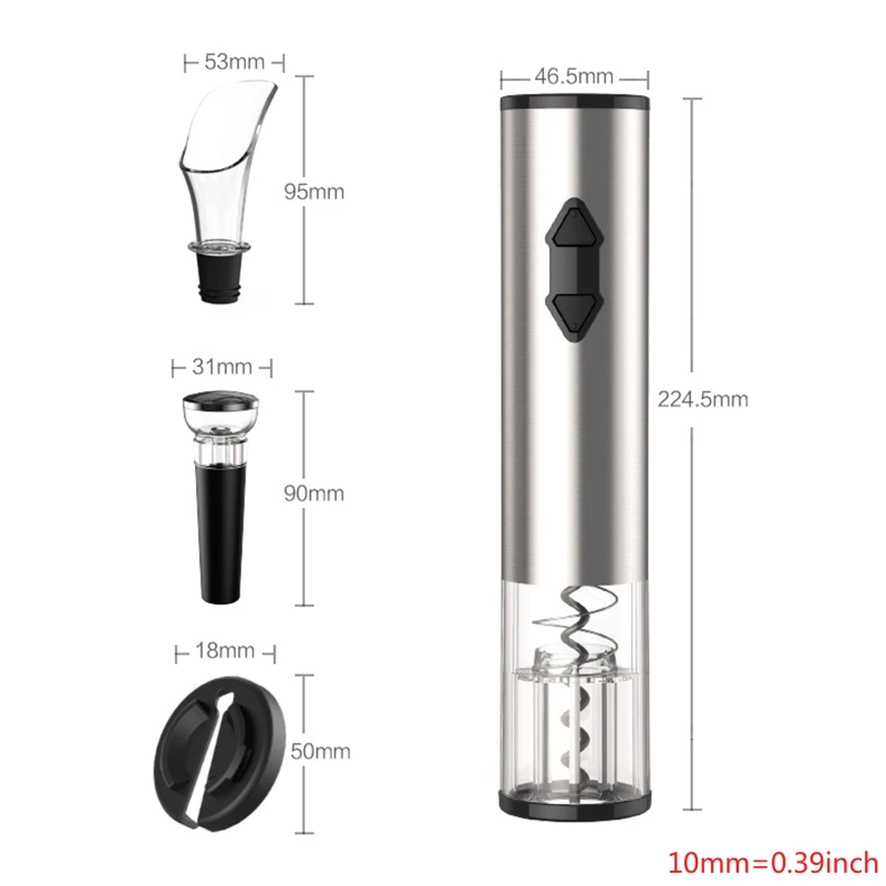

L38A Electric Wine Bottle Openers Set - Battery Powered Operated Cordless Automatic Corkscrew Opener Puller Kit with Attached