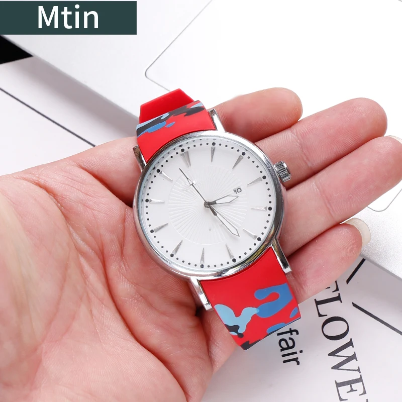 Camouflage Silicone Strap 22mm Pin Buckle Watch Accessories For Omega Casio ICE Outdoor Sports Diving Watch Chain Wristband tool