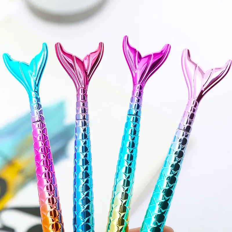 10 шт./компл. гелевые ручки с русалочкой красивые цветные рыбки животные синие