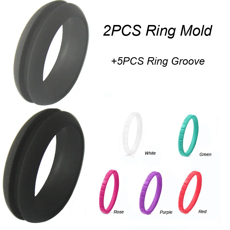 

7Pcs Women Silicone Ring Casual Style Mood Switchable Silicone Rings Non-toxic Lovers Wedding Bands Women's Fashion Jewelry