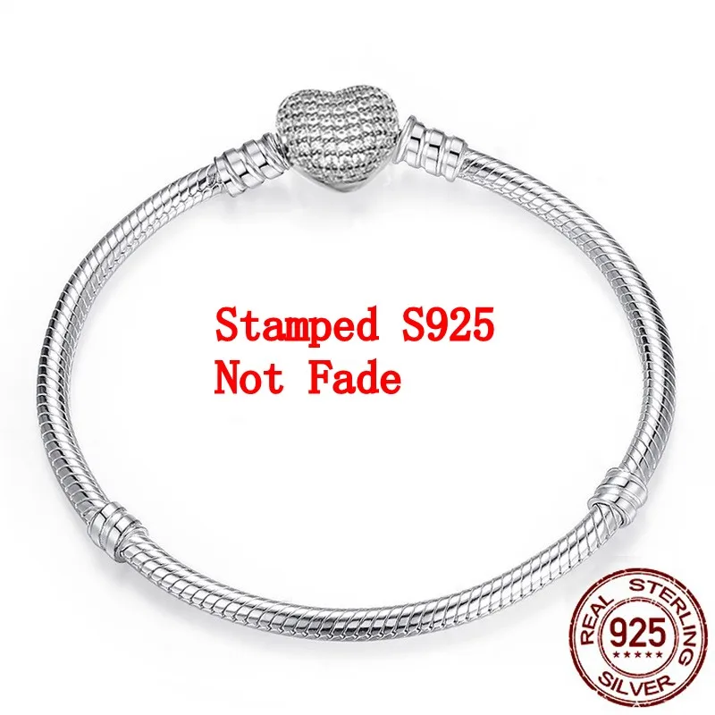 

BIG SALE Charming Original 925 Sterling Silver Snake Chain Bangle & Bracelet Luxury Jewelry 16-23CM Bracelet for Women men Gift