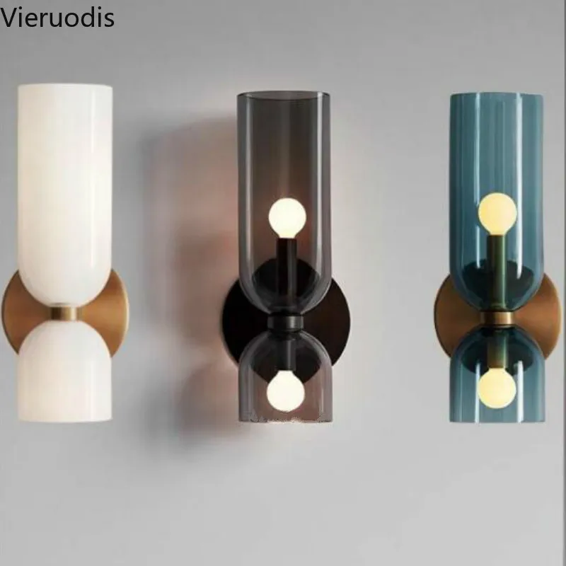 Современная светодиодная настенная лампа скандинавские стеклянные для прохода