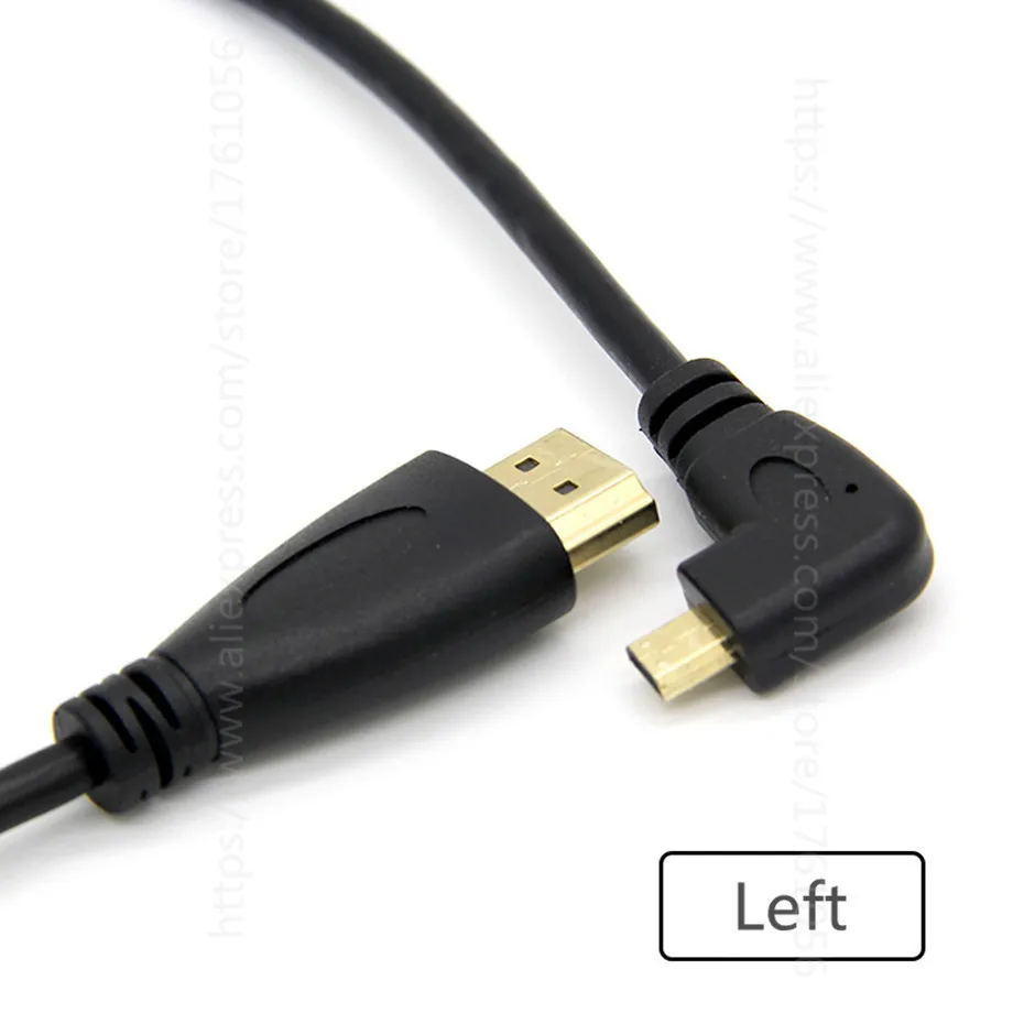 Left Высокоскоростной HDMI к Micro HDMI D кабель 1080P прямоугольный для sony FDR-AX53 Handycam, HXR-NX80, FDR-AX700, HDR-CX405 - Цвет: Left