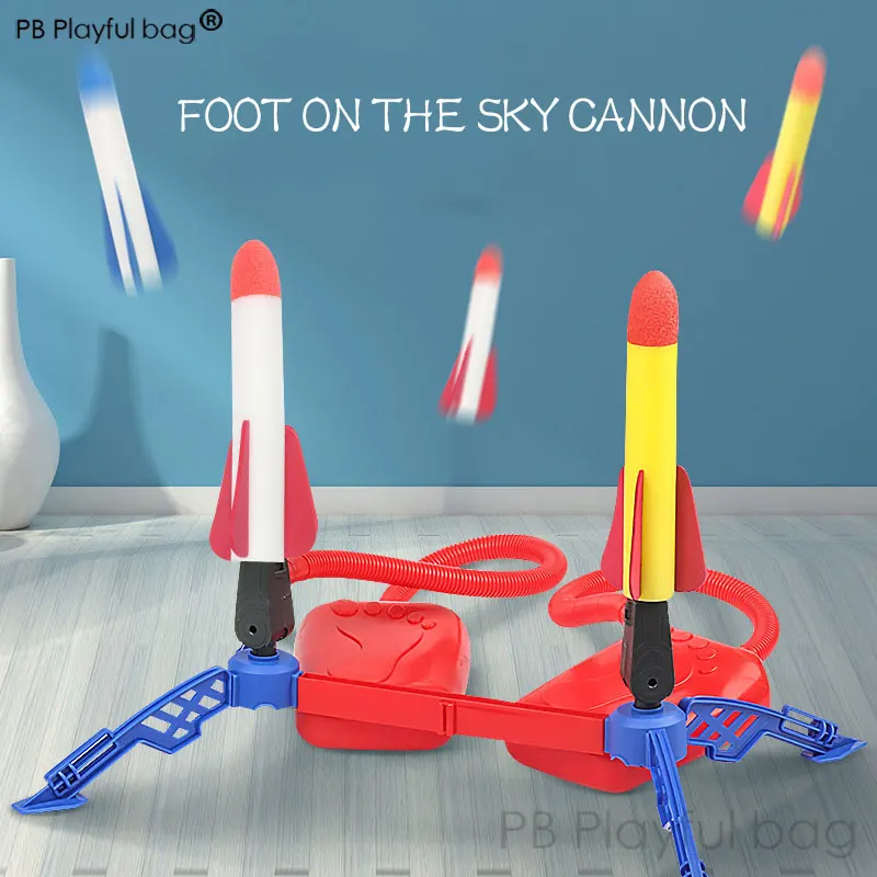 

Playful bag Children Air Pressed Stomp Rocket Outdoor sport EVA Foam ejection rocket toys Big size Air Pump rockets NA05