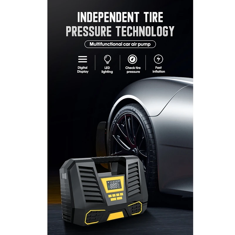

Автомобильный воздушный компрессор Carsun для автомобильных шин цифровой светодиодный светодиодным фонариком цифровой дисплей