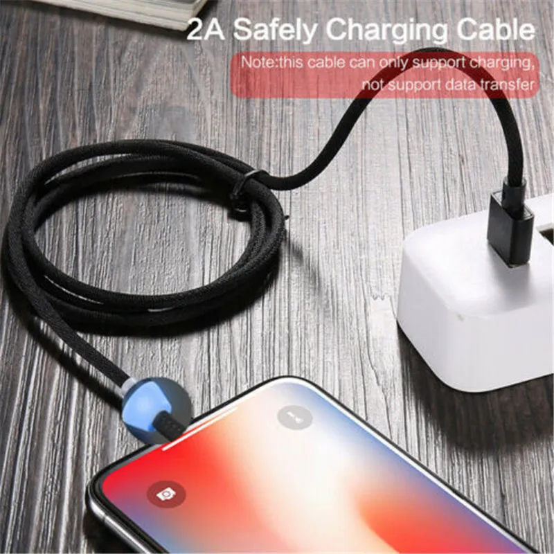 2.4A быстрое магнитное зарядное устройство USB кабель IOS освещение 1-3M для iPhone XS XR X 7 8 6