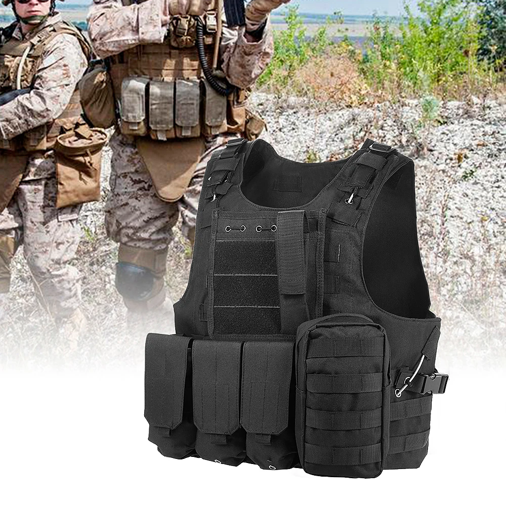 

Outdoor Military Tactical Vest Molle Vest Modular Gear Carrier Adjustable Training Gaming Paintball Assault Vest