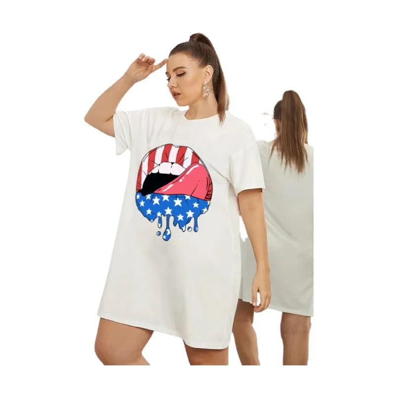 

Женская летняя куртка scstrong в новом стиле, Модная хлопковая Футболка с рисунком флага в стиле эмблемы на День Независимости, Женская Футболк...