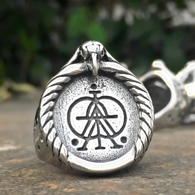 Кольцо в стиле таинственного мальчика скандинавской мифологии ворона викинга •