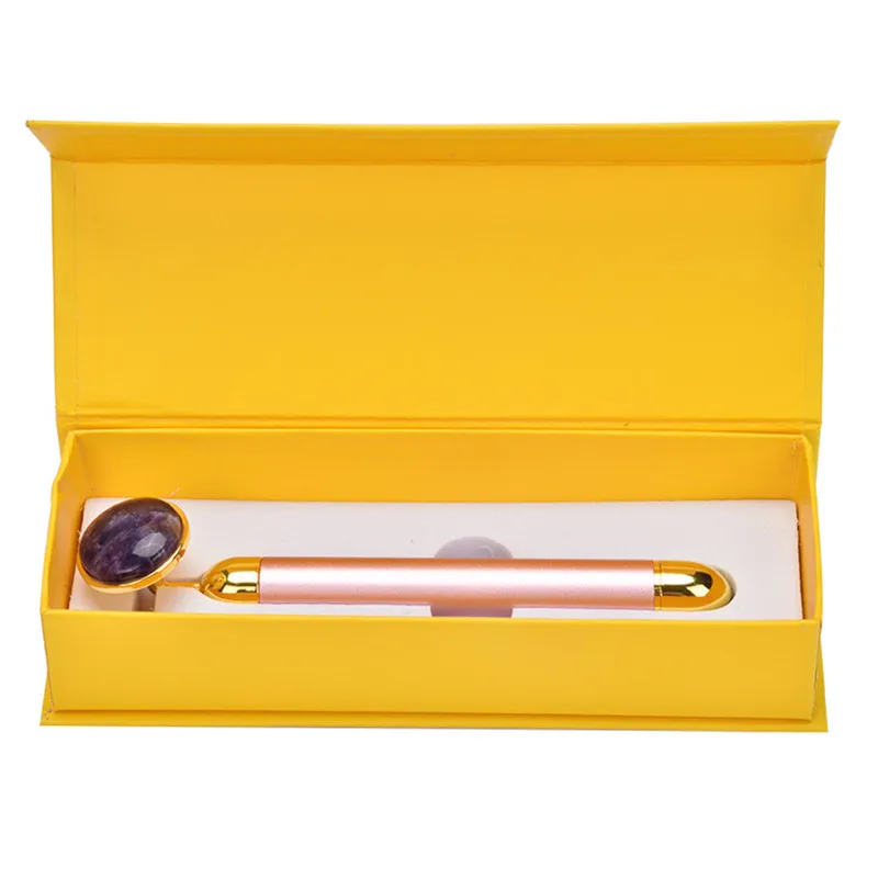 Электронный роликовый массажер для лица 24k вибрирующий лифтинга антивозрастной