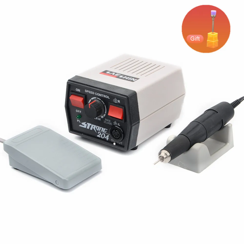Фрезер Strong 35000 Электрический Профессиональный для ногтей 65 Вт 204