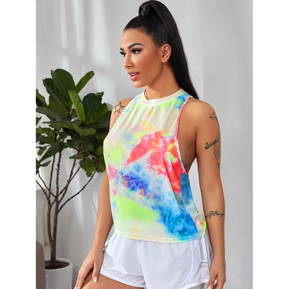 

Женская спортивная футболка без рукавов быстросохнущие футболки майка для фитнеса и йоги без рукавов Тонкий женский топ спортивный жилет п...