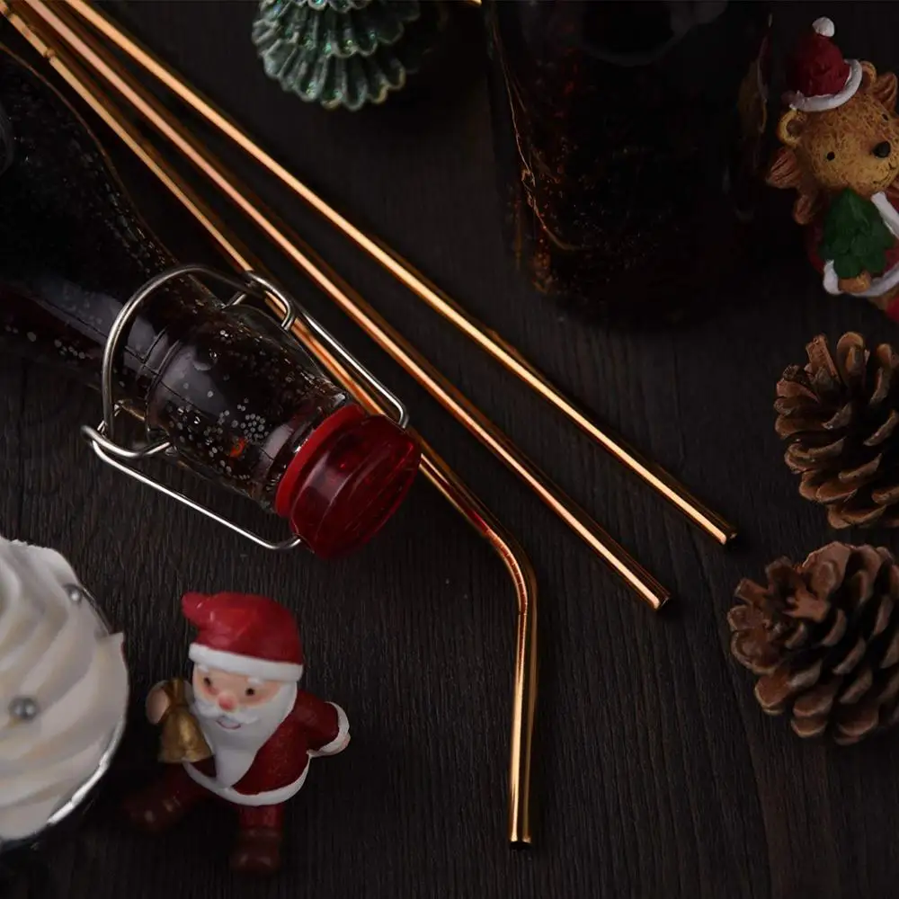 Соломинки металлические многоразовые из нержавеющей стали 100 шт.|Соломинки для