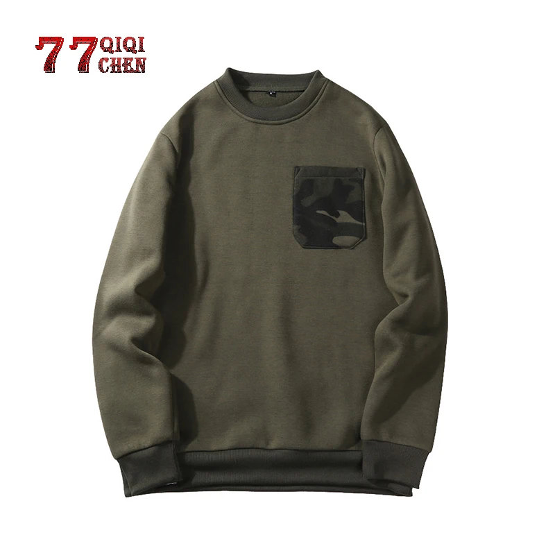 Мужские пуловеры в стиле милитари камуфляжный свитшот с карманами мужские