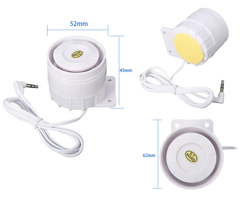 

PGST Wired Siren Speaker 3.5mm jack for Wireless Alarm System Home Security PG107 PG106 PG105 PG103
