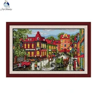 a corner of the city diy scenery pattern cross stitch set aida 11ct14ct counted and stamped needlework kit embroidery home decor