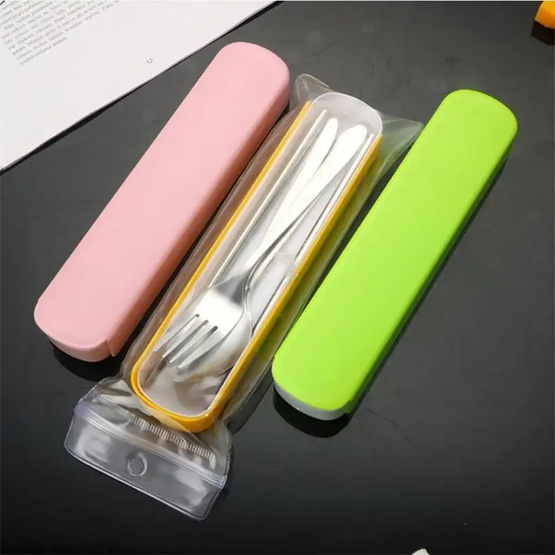 2/3 шт портативный дорожный набор посуды из нержавеющей стали столовая посуда с