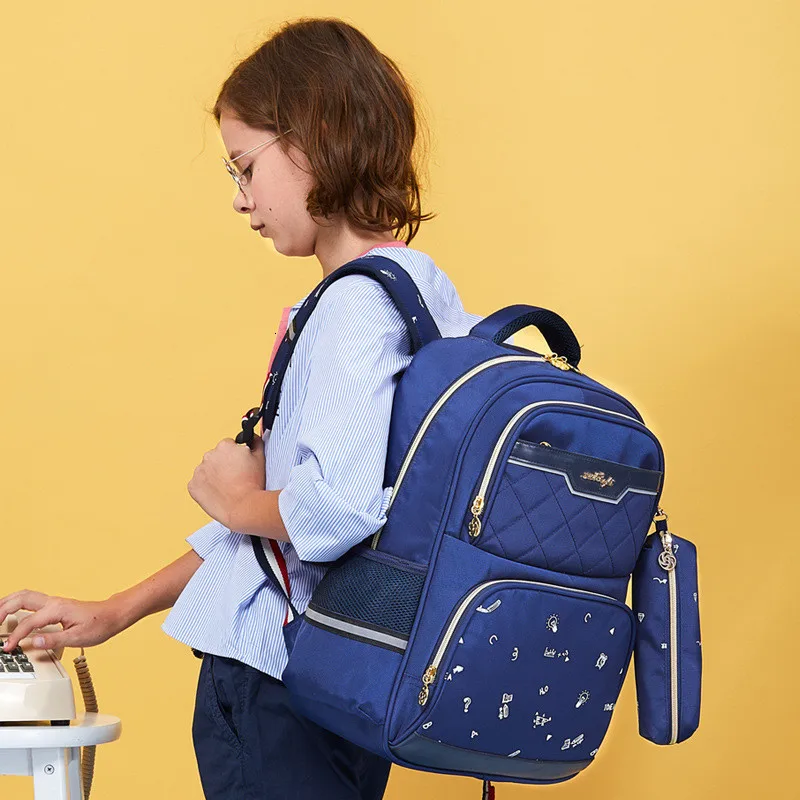 Orthopedic Fashion Children School Backpack School bags For Boys Girls Waterproof Backpack Kids School bag reflective strip