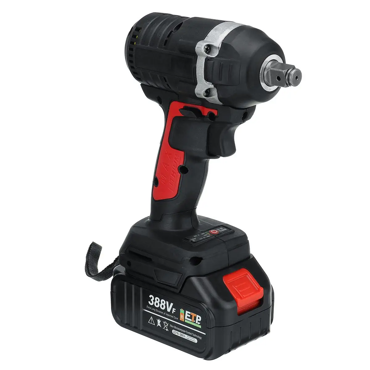 

388VF Brushless Electric Impact Wrench Power Tools 630N.m Torque Rechargeable 19800mAh Li-ion Battery with Charger & Sleeves