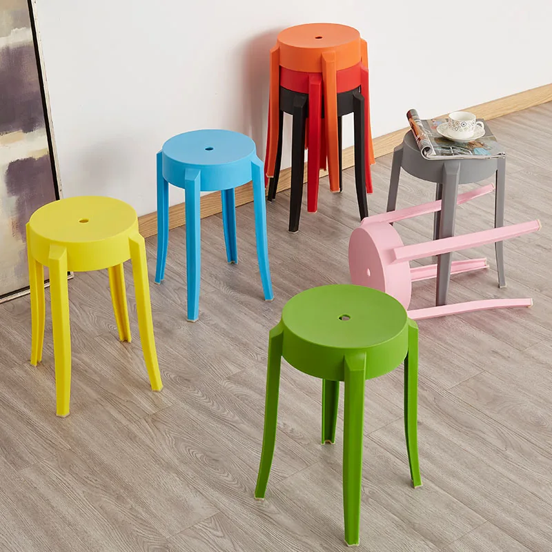 Nordic INS Creative Plastic Stool Restaurant for Dining Modern fashion Simple Home Living Room Bedroom Study Round |