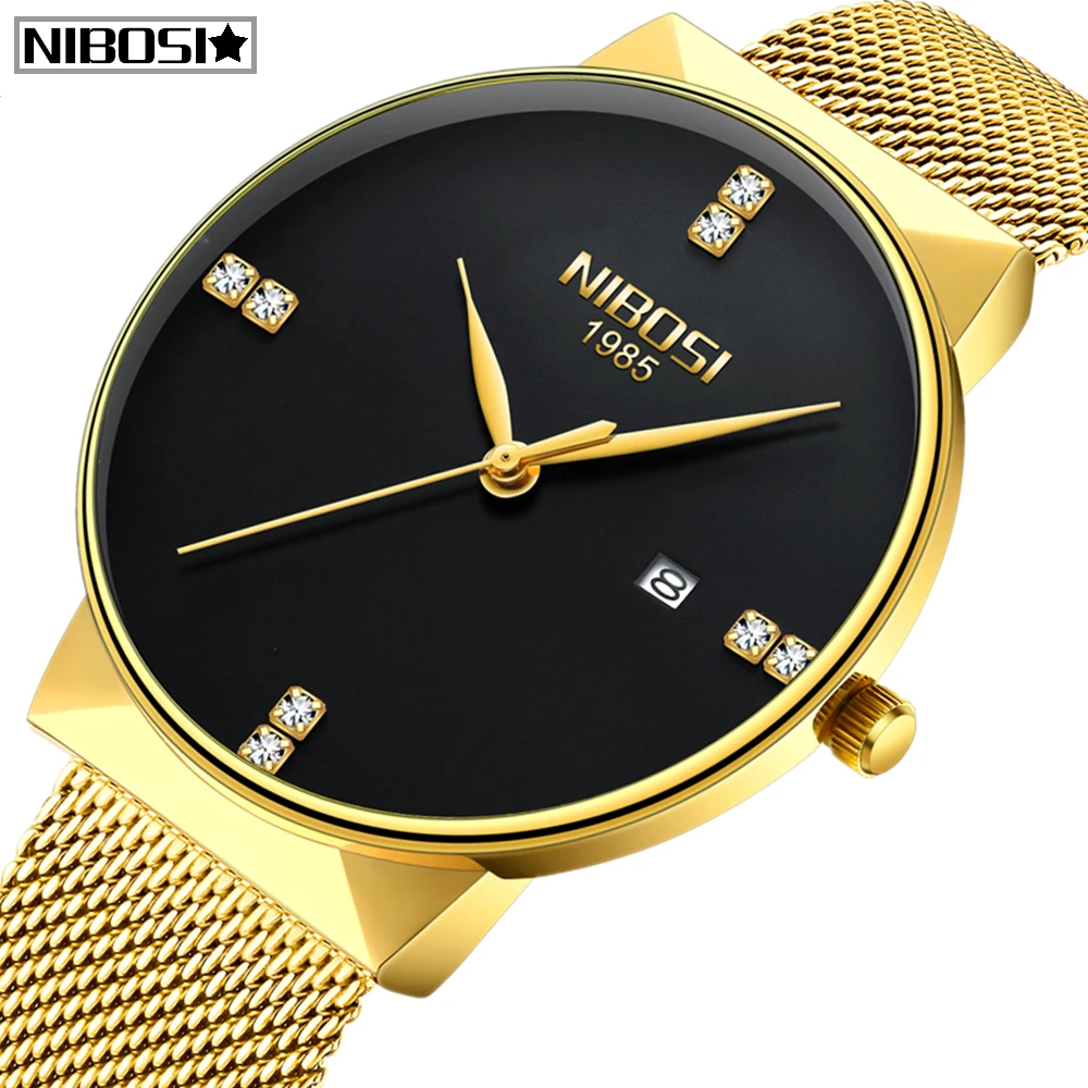 Мужские швейцарские часы часы мужские часы Reloj Relogio Masculino NIBOSI золотые часы мужские модные спортивные кварцевые часы с бриллиантами простые часы лучший бренд класса люкс водонепроницаемые мужские часы s