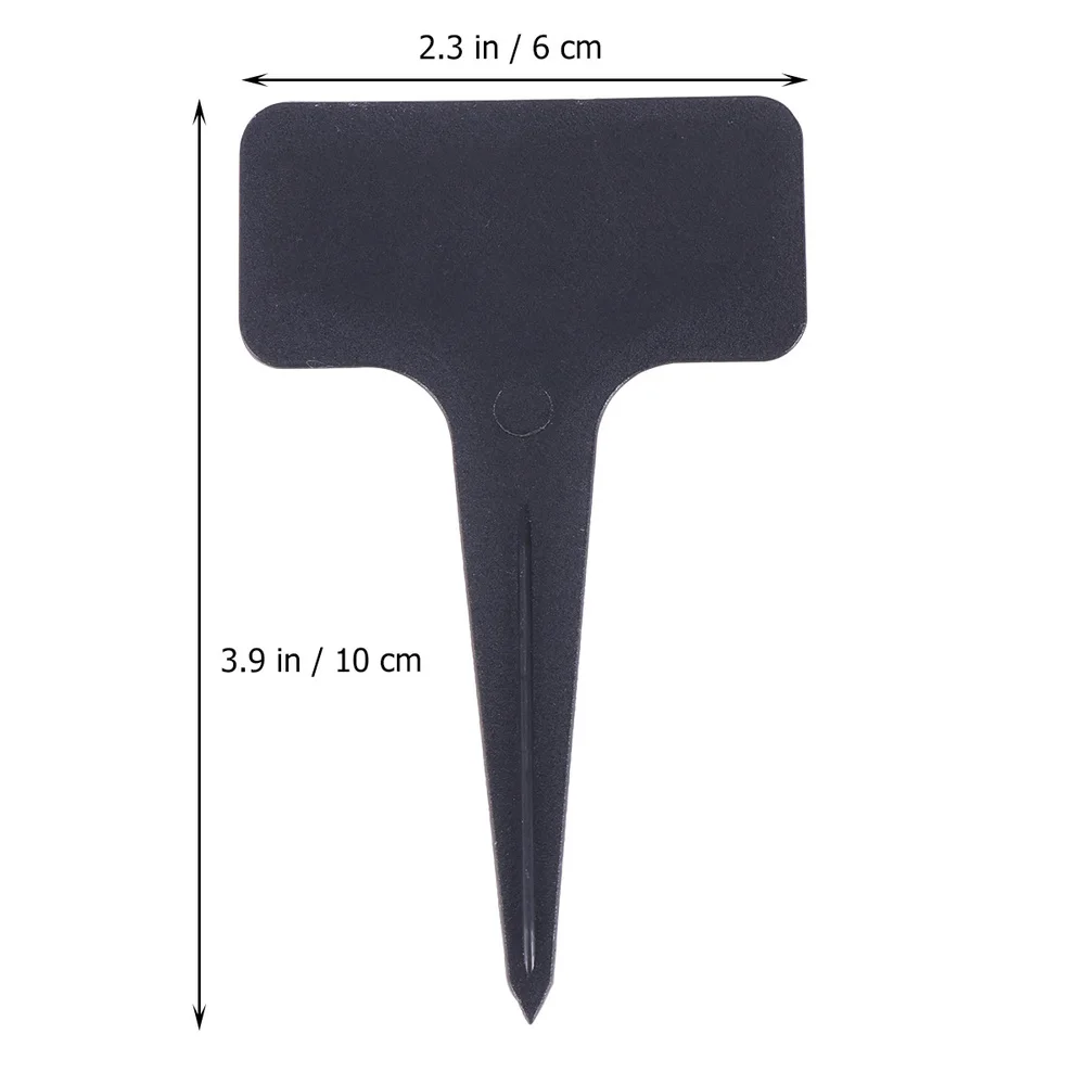 

100pcs 10x6cm Plant T-type Tags Markers Nursery Garden Labels (Black)