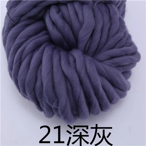 21 dark grey 250 г 36 м супер толстая натуральная Мериносовая Шерсть Толстые пряжи войлочная шерстяная фитильная пряжа для прядения ручного вязания пряжа зима теплая - Цвет: 21 dark grey