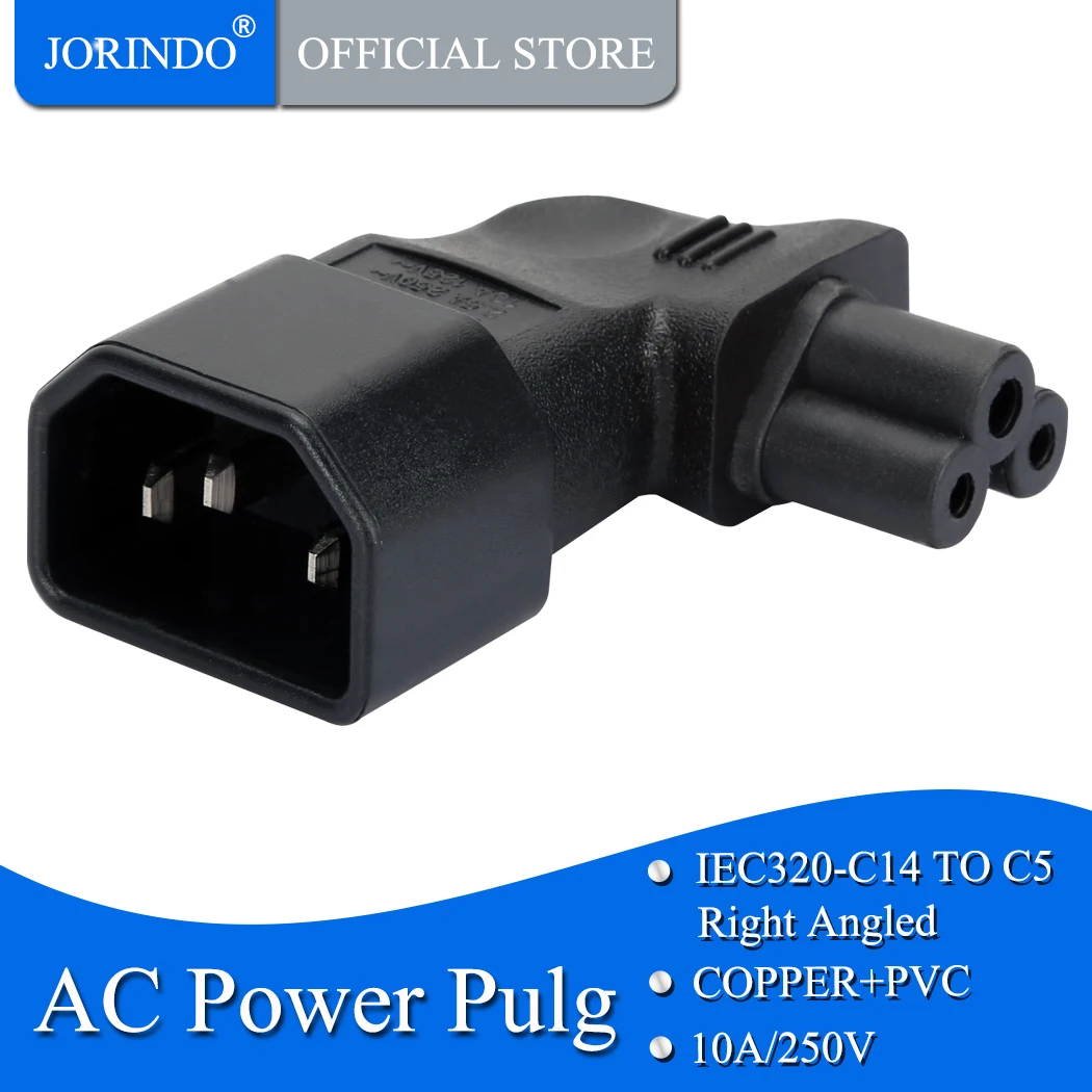 JORINDO IEC320 C14 C5 левый поворот 10A 110 250 В папа женский IEC 320 PDU UPS адаптер питания